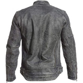 Winter Grey Moto-Racer Vintage Genuine Cowhide Leather Jacket For Men